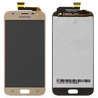Дисплей (LCD) Samsung GH96-10990A J330 Galaxy J3 (2017) с сенсором золотой сервисный Оригинал