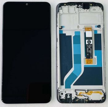 Дисплей Oppo A12, A12s CPH2083, CPH2077 с сенсором (тачскрином) черный с рамкой