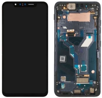 Дисплей LG G810, LMG810, LMG810EAW G8s ThinQ с сенсором (тачскрином) черный с рамкой Оригинал