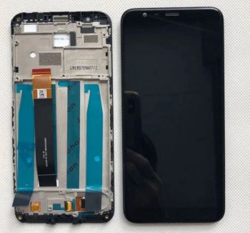 Дисплей Meizu M8c M810C, M809L с сенсором (тачскрином) черный с рамкой