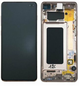 Дисплей Samsung G975 (SM-G975F, SM-G975F/DS) Galaxy S10 Plus с сенсором (тачскрином) черный с рамой Оригинал
