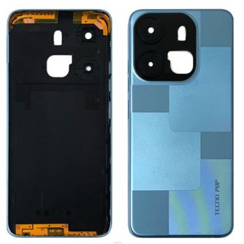 Задняя крышка корпуса Tecno Pop 7 BF6 голубая Оригинал