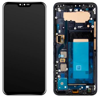 Дисплей LG V40 ThinQ V405, V409 с сенсором (тачскрином) черный с рамкой Оригинал