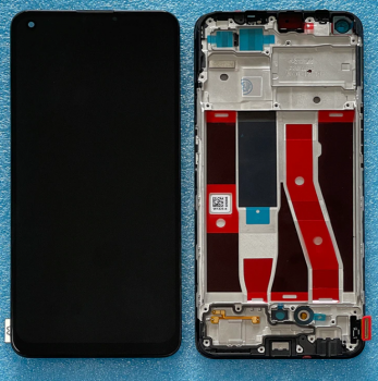 Дисплей Oppo Reno 5 Lite CPH2205, Oppo A94 CPH2203 с сенсором (тачскрином) черный с рамкой OLED