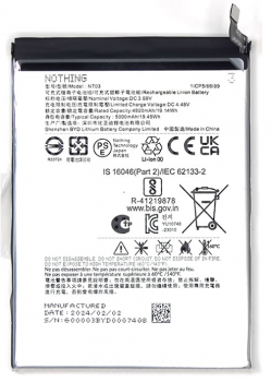 Аккумулятор (батарея) Nothing Phone 2a A142 NT03 5000mAh Оригинал