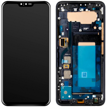 Дисплей LG V50, LM-V500, LM-V500N, LM-V500EM ThinQ 5G с сенсором (тачскрином) черный с рамкой Оригинал