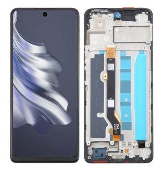 Дисплей Tecno Spark 20 Pro KJ6 с сенсором (тачскрином) черный с рамкой Оригинал