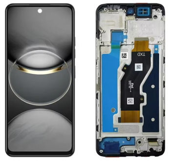 Дисплей Tecno Spark 30C KL5n с сенсором (тачскрином) черный с рамкой Оригинал