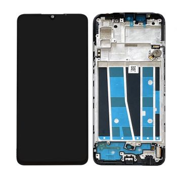 Дисплей Oppo Reno 3 CPH2043 с сенсором (тачскрином) черный с рамкой Оригинал