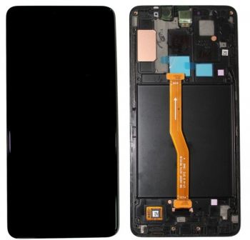 Дисплей Samsung A920 (SM-A920F, SM-A920F/DS) Galaxy A9 с сенсором (тачскрином) черный с рамкой OLED