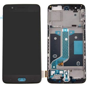 Дисплей OnePlus 3 A3000, A3003, OnePlus 3T A3010 с сенсором (тачскрином) черный с рамкой OLED