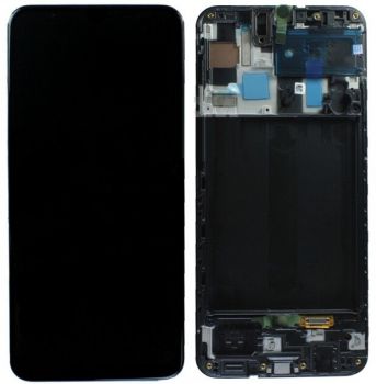 Дисплей Samsung A505 (SM-A505F, SM-A505F/DS) Galaxy A50 2019 с сенсором (тачскрином) черный с рамкой OLED