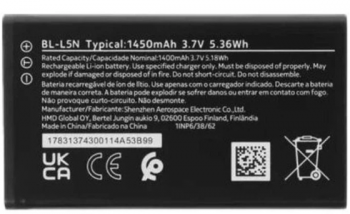 Аккумулятор (батарея) Nokia 5310 2024 TA-1603 BL-L5N 1450mAh Оригинал