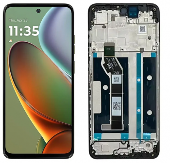 Дисплей Motorola XT2521, XT2521-3 Moto G15. XT2521, XT2521-5, Moto G15 Power с сенсором (тачскрином) черный с рамкой Оригинал