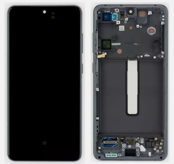 Дисплей Samsung G990 (SM-G990B, SM-G990B/DS) Galaxy S21 FE 5G с сенсором (тачскрином) черный с рамкой Оригинал