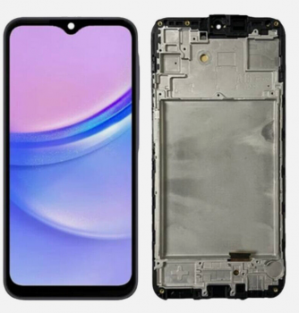 Дисплей Samsung A155, A156 (SM-A155F, SM-A155F/DS, SM-A156B, SM-A156B/DS) Galaxy A15 с сенсором (тачскрином) черный с рамкой OLED