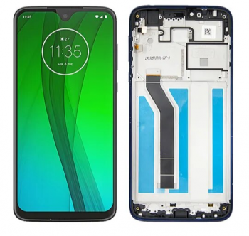 Дисплей Motorola XT1955-4, XT1955-7 Moto G7 Power с сенсором (тачскрином) черный с рамкой