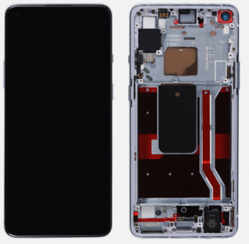 Дисплей OnePlus 8T KB2003, KB2001, KB2000 с сенсором (тачскрином) черный с рамкой OLED