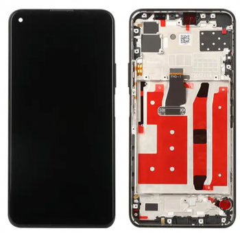 Дисплей Huawei P40 lite 5G CDY-N29A. Nova 7 SE CDY-NX9B, CDY-AN00. Honor 30S CDY-AN90, CDY-NX9A с сенсором (тачскрином) черный с рамкой