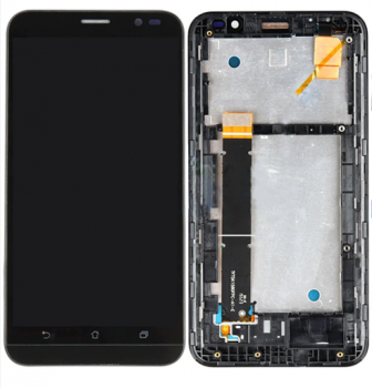 Дисплей (LCD) Asus ZenFone Go (ZB551KL) с сенсором чёрный + рамка Оригинал