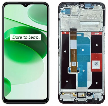 Дисплей Realme C35 RMX3511 с сенсором (тачскрином) черный с рамкой Оригинал