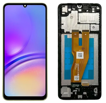 Дисплей Samsung A055 (SM-A055F, SM-A055F/DS) Galaxy A05 с сенсором (тачскрином) черный с рамкой Оригинал