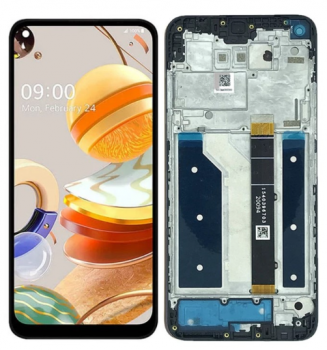 Дисплей LG K61 Q630, LMQ630EAW с сенсором (тачскрином) черный с рамкой Оригинал