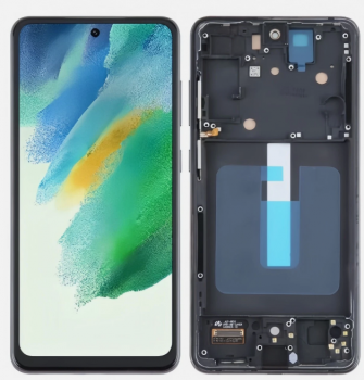 Дисплей Samsung G990 (SM-G990B, SM-G990B/DS) Galaxy S21 FE 5G с сенсором (тачскрином) черный с рамкой TFT