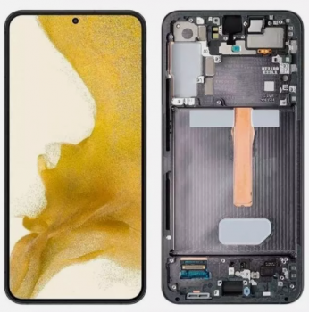 Дисплей Samsung S906 (SM-S906B, SM-S906B/DS) Galaxy S22 Plus 5G с сенсором (тачскрином) черный с рамкой TFT