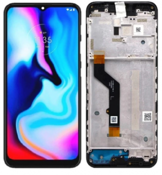 Дисплей Motorola XT2083, XT2083-3 Moto G9 Play с сенсором (тачскрином) черный с рамкой Оригинал