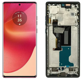 Дисплей Motorola XT2429, XT2429-2 Edge 50 Fusion с сенсором (тачскрином) черный с рамкой Оригинал