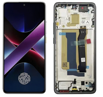 Дисплей Xiaomi Poco X7 Pro 2412DPC0AG с сенсором (тачскрином) черный с рамкой Оригинал