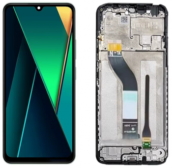Дисплей Xiaomi Redmi A4 5G 24116RNC1I с сенсором (тачскрином) черный с рамкой