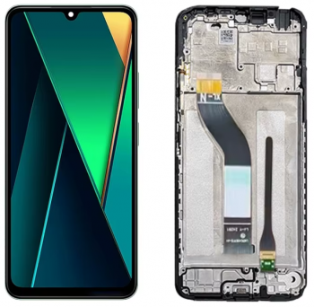 Дисплей Xiaomi Redmi 14C 2411DRN47C, 2409BRN2CA. Poco C75 2410FPCC5G с сенсором (тачскрином) черный с рамкой Оригинал