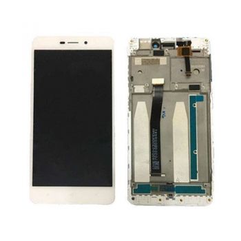 Дисплей (LCD) Xiaomi Redmi 3, Redmi 3S, Redmi 3X, Redmi 3 Pro с сенсором белый + рамка