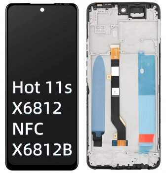 Дисплей Infinix Hot 11S X6812, X6812B. Infinix Hot 11S NFC с сенсором (тачскрином) черный с рамкой Оригинал