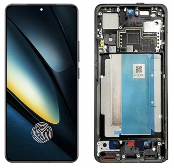 Дисплей Xiaomi Poco F6 Pro 23113RKC6G с сенсором (тачскрином) черный с рамкой Оригинал