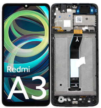 Дисплей Xiaomi Redmi A3 23129RN51X с сенсором (тачскрином) черный с рамкой Оригинал