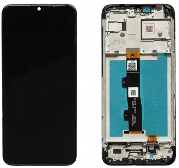 Дисплей Motorola XT2097, XT2097-6 E7 Power с сенсором (тачскрином) черный с рамкой Оригинал
