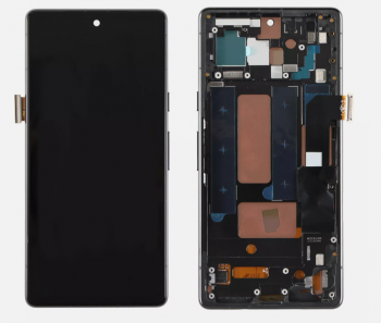Дисплей Google Pixel 7A GWKK3, GHL1X, G0DZQ, G82U8 с сенсором (тачскрином) черный с рамкой Оригинал