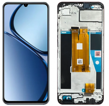 Дисплей Realme Note 60, Note 60x RMX3933 с сенсором (тачскрином) черный с рамкой Оригинал