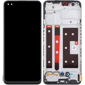 Дисплей Oppo Reno 4 Lite CPH2125 с сенсором (тачскрином) черный с рамкой Оригинал