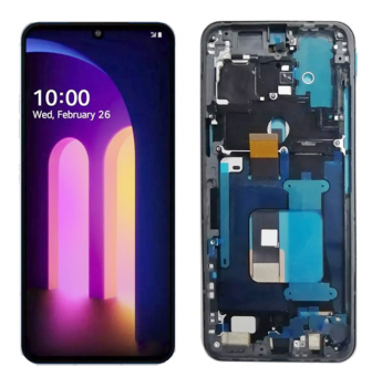Дисплей LG V600, LM-V600, V600AM V60 ThinQ 5G с сенсором (тачскрином) черный с рамкой Оригинал